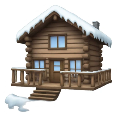 winter cabin sticker