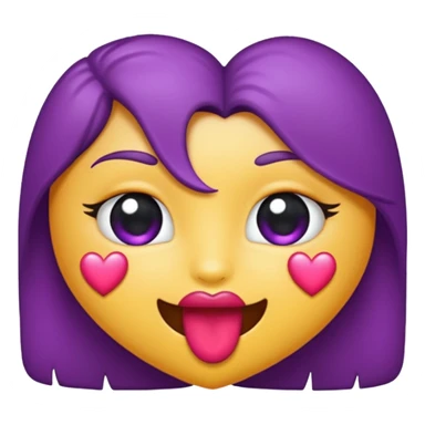 emoji de beijo na cor roxa sticker