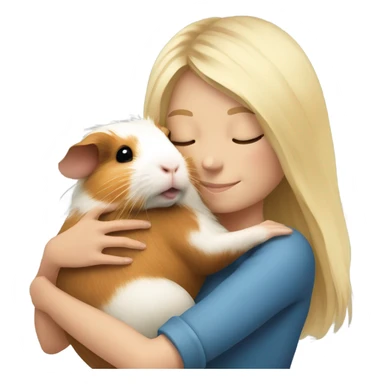 Blonde Woman hugging a guineapig sticker