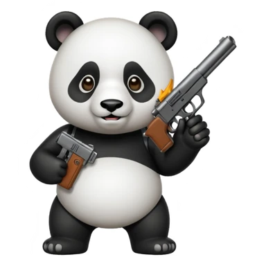 PANDA WITH GUN sticker