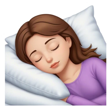 sleeping girl with brown hair sticker