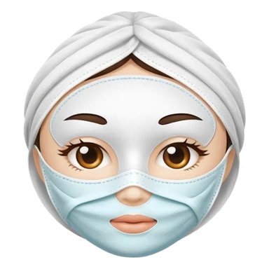 a white skincare beauty mask pack for face, made with cloth sticker
