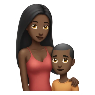 black hair girl and boyfriend with no hair kissing sticker