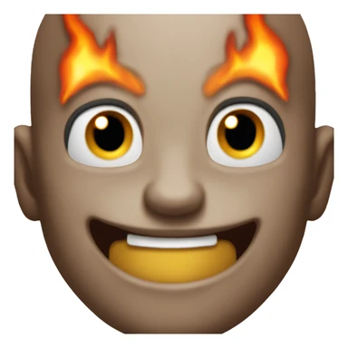 Excited hype devil fire sticker