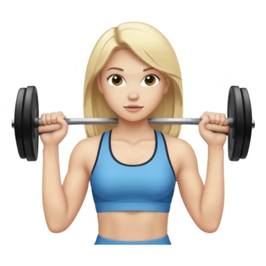 pale gym girl with blonde straight hair lifting weights sticker