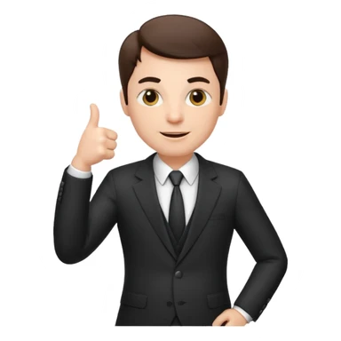 boss on a phone call, giving a thumbs up sticker