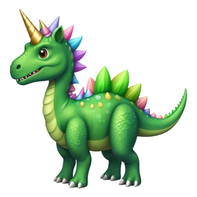 Dinosaur with a unicorn horn sticker