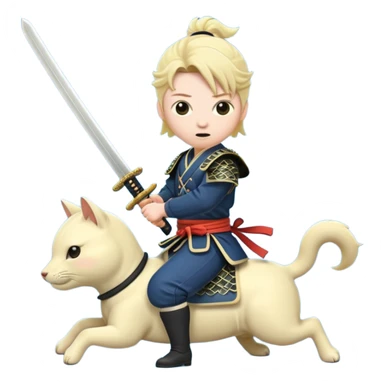 A penis holding a samurai sword riding a pussy sticker