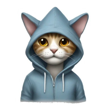 Cat wearing shark hoodie realistic  sticker