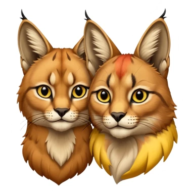 un Lynx Caracal Réaliste avec un Chardonnet (Oiseau) sur l'épaule sticker