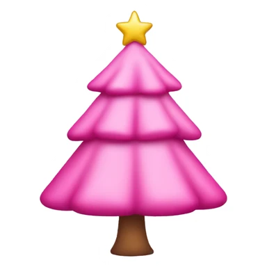 Pink christmas tree with bow on top sticker