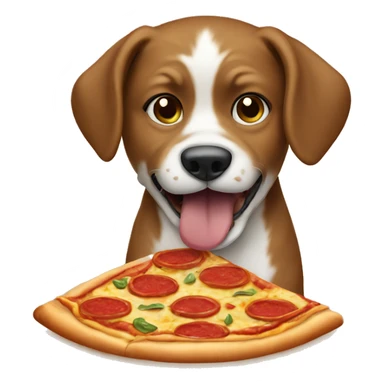 Dog eating a pizza sticker