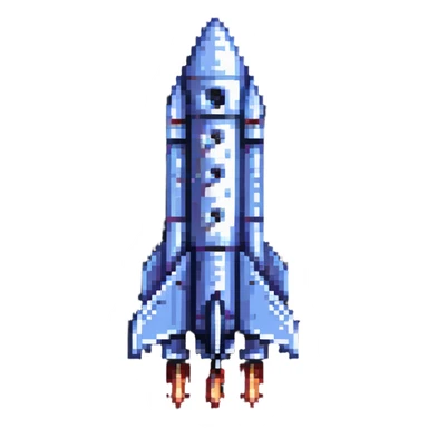 Rocket with fins sticker