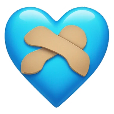 blue heart with bandaid sticker