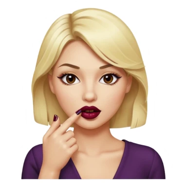 blonde woman, seductive expression, biting her finger sticker