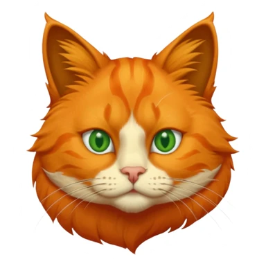 orange cat missing his right eye so it’s just an orange fur socket, and has a green left eye, with an orange patch of fur near his nose sticker