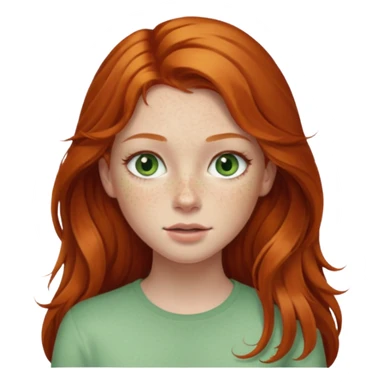 Beautiful ginger head girl with long hair and light green eyes sticker