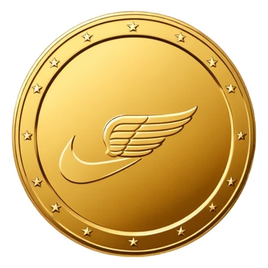 gold coin with Nike logo on it sticker