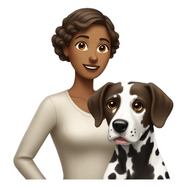 brown-skinned woman and a Dalmatian dog beside them. sticker