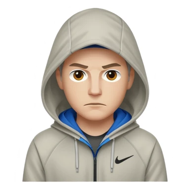 White person wearing a Nike Tex with hood sticker