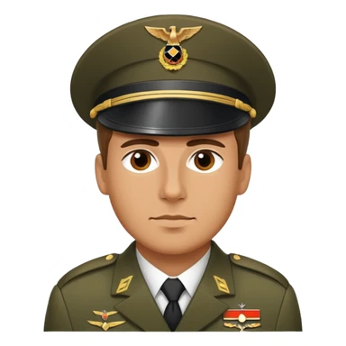 A German man wearing a military uniform  sticker