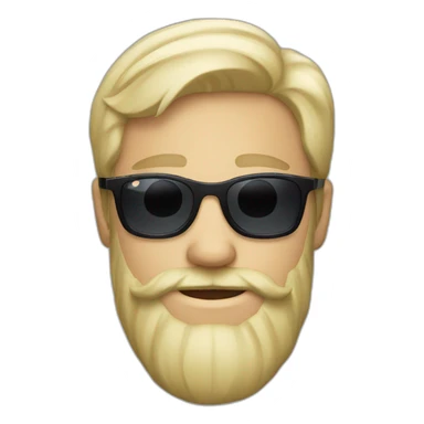 Blonde scandinavian man with beard wearing sunglasses sticker