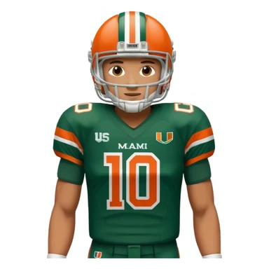 football player for the university of miami wearing number 10 sticker