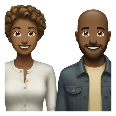 Couple smiling together in style sticker