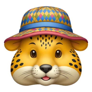 animal wearing patterned hat  sticker