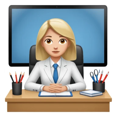 une image de 3/4 avec un recruteur à son bureau PAS DE FACE DE 3/4! qui regarde un candidat assis en face de lui. le recruteur est à droite sticker