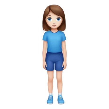 Mädchen jung, braune Haare und blaue Augen, ganzer Körper  sticker