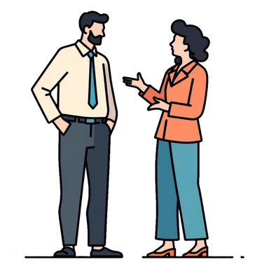 business person talking with client sticker