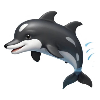 a combination of a dolphin and a boarder collie as one animal sticker