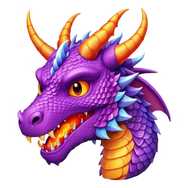 purple dragon breathing fire sticker