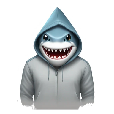 A shark wearing a hoodie sticker