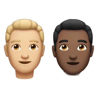 Men hair black eye left red ans right eye purple and black sticker