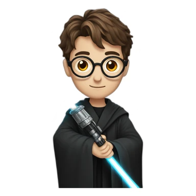 Harry Potter with a lightsaber sticker