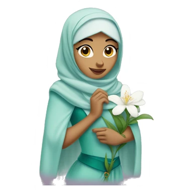 Jasmine disney princess wearing hijab with jasmine flower  sticker