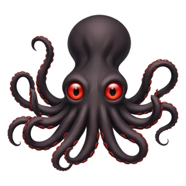 black tentacled creature with a large red eye and clawed tips, not an octopus, dynamic pose sticker