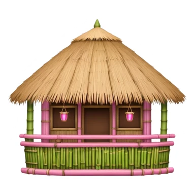 pink detailed tiki bar sticker