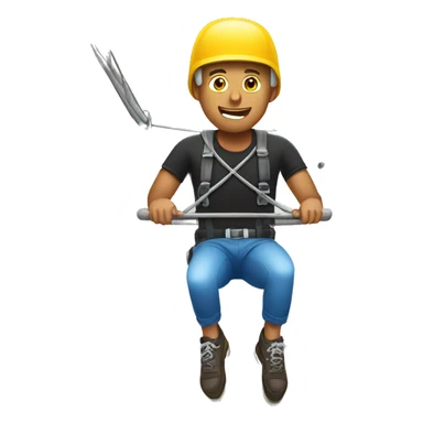 A guy under zipline sticker