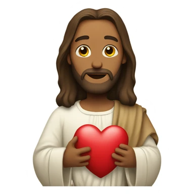 Jesus holding a heart sticker