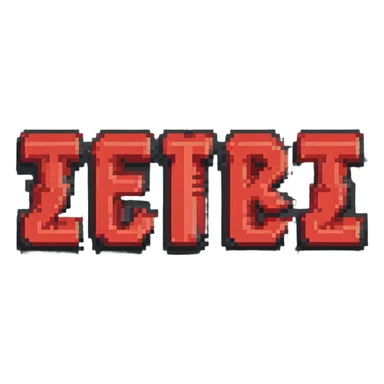 pixel art style text 'ZETRIX' in all caps, red color, blocky retro font sticker