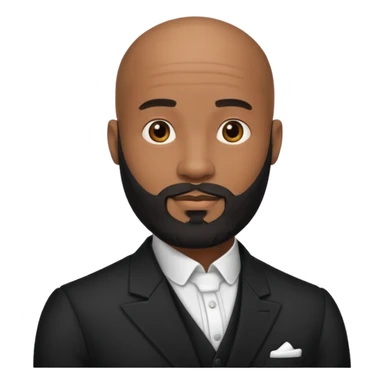 A handsome black gigolo with a full beard and bald head sticker