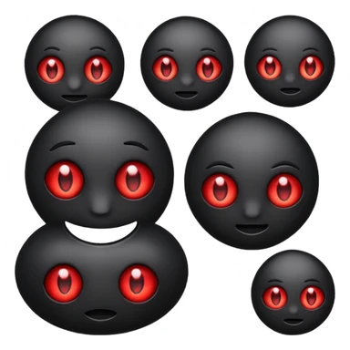 Black emoji with red eyes  sticker
