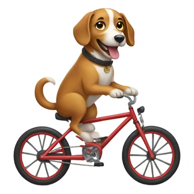 Dog riding on a bike sticker