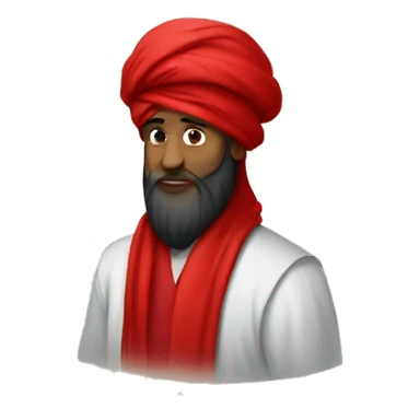 A caliph with big turban and red clothes sticker