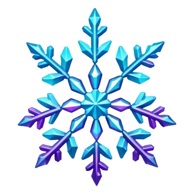 cyan and purple snowflake glitter sticker