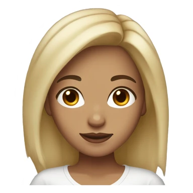 Light tan girl with dark brown eyes and brunetter hair with blonde highlights sticker