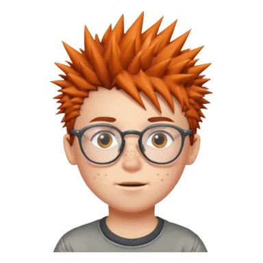spiky haired kid with glassess sticker